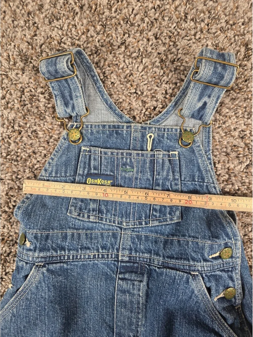 vintage OshKosh B'Gosh denim Vestbak jumper dress Girls Sz 5 Blue Jean